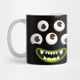 Five eyed monster face Mug